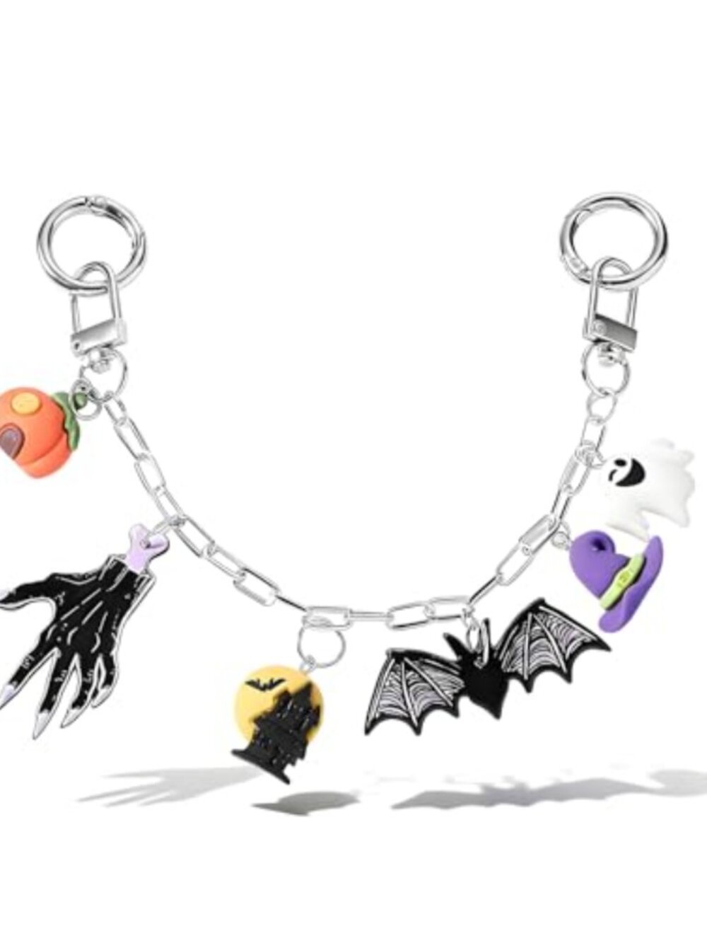 Halloween Bag Charm Chain Purse Charm Pumpkin Ghost Bat Keychain
